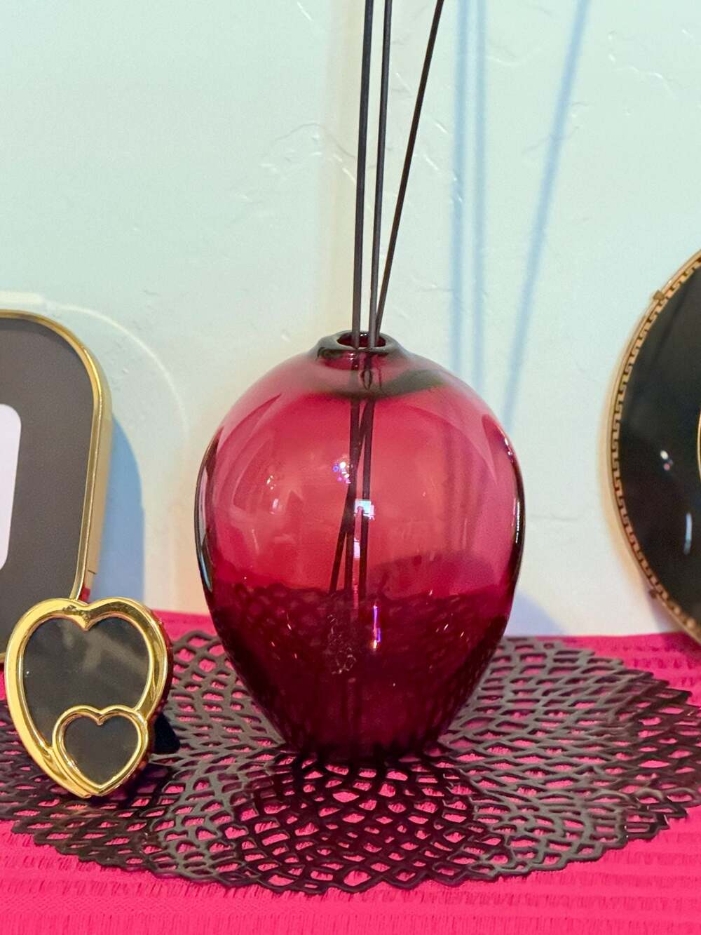 Pilgrim Vintage Hand-Blown Pink Cranberry Art Glass Vases Mid Century Modern MCM